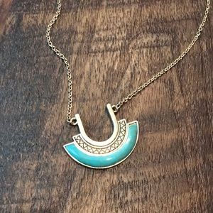 Teal/gold necklace